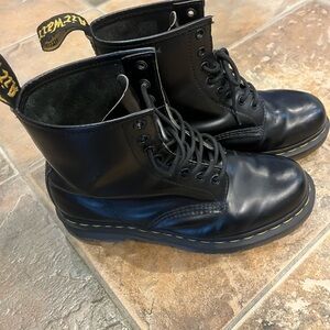 Dr. Martens Black Leather 8-Eye Lace-Up Boots